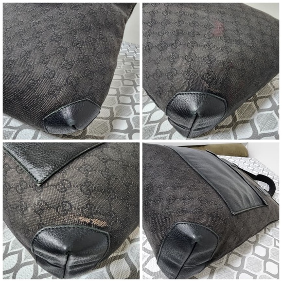 Authentic Gucci GG Canvas Tote Bag Black & Grey - Picture 5 of 15